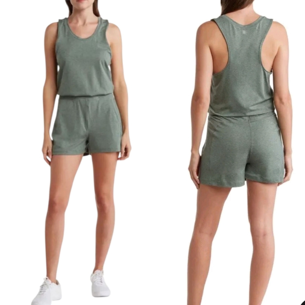 Sweaty Betty Sleeveless Romper In Heath Green NWT